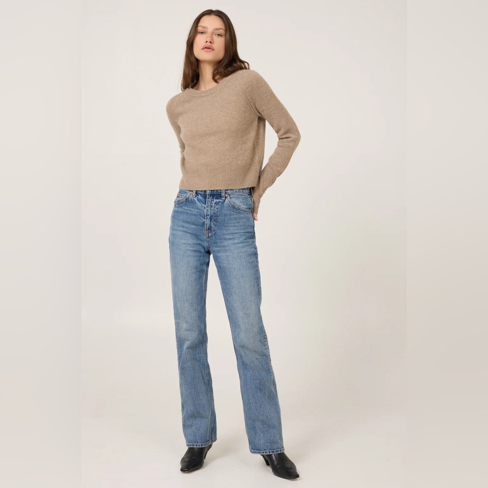 One Grey Day Blakely Cashmere Crewneck, Brown, XS